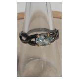 925 AQUAMARINE COLOR RING