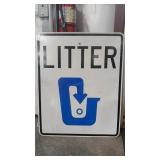 LITTER - METAL SIGN