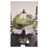 THOMAS KINKADE 'STEPPING STONE COTTAGE' LAMP W/