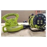 RYOBI BLOWER & 60' EXTENSION CORD REEL