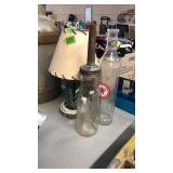 RESTIC LAMP, STANDARD OIL BOTTLE & TEXACO BOTTLE