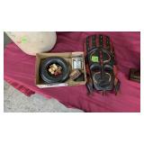 CARVED WOOD MASK & BX W/ DICE, RONSON CIGARETTE