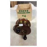 PEETZ WOOD SALMON REEL #4 W/ ORIGINAL BOX