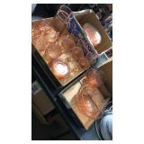 3 BX OF PINK DEPRESSION GLASSWARE-BOWLS, DINNER &