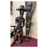 2 WOOD CARVED FIGURES