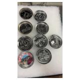 9 SILVER PLATE CASTERS