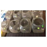 GROUP OF GLASS CANDY JARS W/ NO L IDS