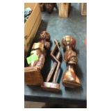 GROUP OF 3 WOOD CARVED STATUES