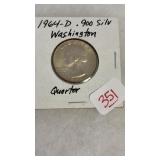 1964-D .900 SILVER WASHINGTON QUARTER