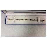 DIAMOND & SAPPHIRE STERLING SILVER BRACELET