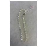 STRING OF FAUX PEARLS W/ 925 SILVER CLASP