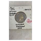 PROOF 2004 WASHING QUARTER .900 SILVER WISCONSIN