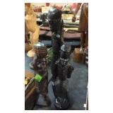 3 WOOD CARVED STATUES