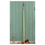 2 EXTENSION HANDLES, TREE PRUNER & SHOP BROOM W/