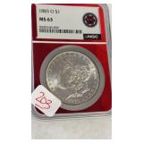 1883-O MS 63 MORGAN SILVER DOLLAR