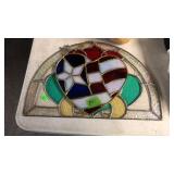 2 HANGING STAINED GLASS PIECES