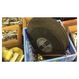 BLUE CRATE W/ ABRASIVE CUT OFF WHEELS