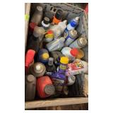 TOTE OF MOTOR OIL, WD40, LUBRICANTS, BRAKE CLEANER