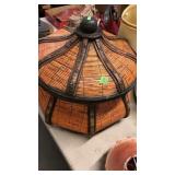 LARGE ASIAN RATAN COVERED WOVEN STORAGE BASKET