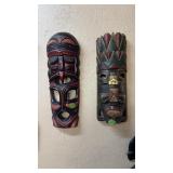 2 CARVED WOOD MASKS