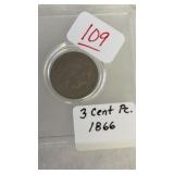 1866 THREE CENT PIECE