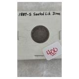 1887-S SEATED LIBERTY DIME