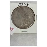 1921-D MORGAN SILVER DOLLAR