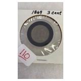 1869 THREE CENT PIECE