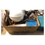 BX W/ HARD HAT, EAR PROTECTION , PRY BARS & MISC