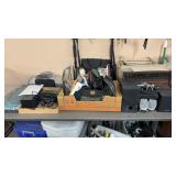 GROUP W/ SCANNER, HP PRINTER, DVD PLAYER, BIKE