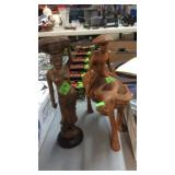 2 FOLK ART WOOD CARVINGS