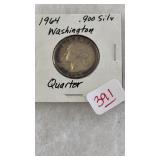 1964 .900 SILVER WASHINGTON QUARTER