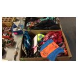 2 BX OF DOG CLOTHING & BAGS, MISC