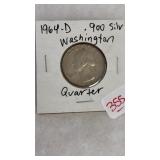 1964-D .900 SILVER WASHINGTON QUARTER