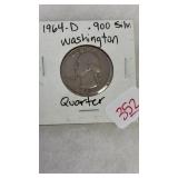 1964-D .900 SILVER WASHINGTON QUARTER
