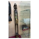 TALL HAND CARVED WOODEN FIGURE OF MAN 39' TALL