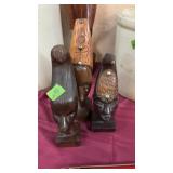 3 WOOD CARVINGS
