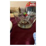 GLASS & SILVER PLATED BOWL SET & OTHER