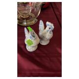 2 BLUE CHICKEN FIGURINES *HAS SOME CHIPS