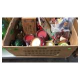 BX W/ CANDLES, COLORED PENCILS & MISC