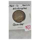 1964-D .900 SILVER WASHINGTON QUARTER