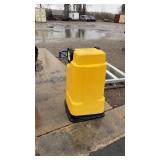 YELLOW GARBAGE CAN ON ROLLERS