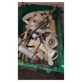 GREEN TOTE W/ DRYWALL ITEMS