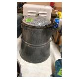 GRAY GRANITE WARE COFFEE POT