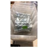 GORUP OF LARGE ANCHOR BOLTS & ORGANIZER TRAYS