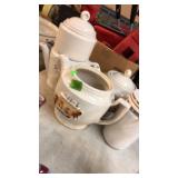 GROUP OF TEAPOTS & CANISTER