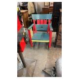 ANTIQUE HAND PAINTED WOODEN ROCKER