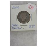 1914-D BARBER QUARTER
