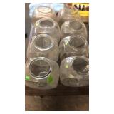 GROUP OF GLASS CANDY JARS W/ NO L IDS