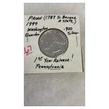 PROOF 1999 WASHING TON QUARTER .900 SILVER 1ST